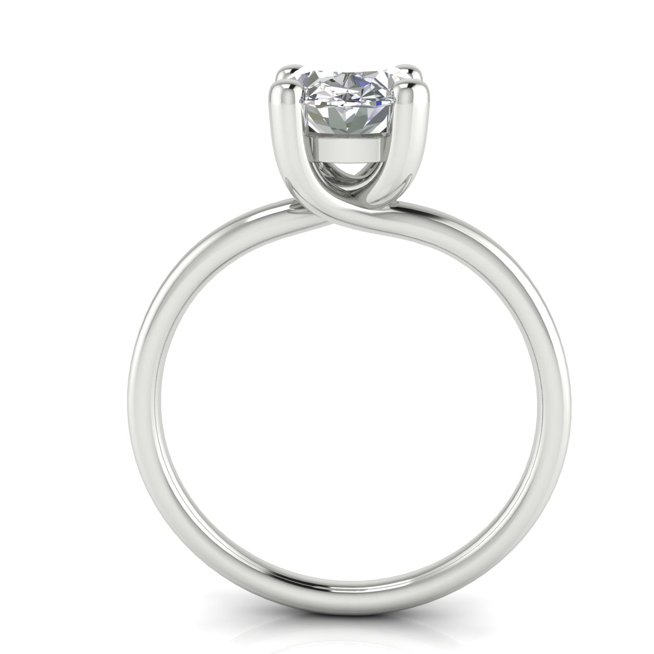 Classic Crossover Oval Cut Lab Diamond Engagement Ring