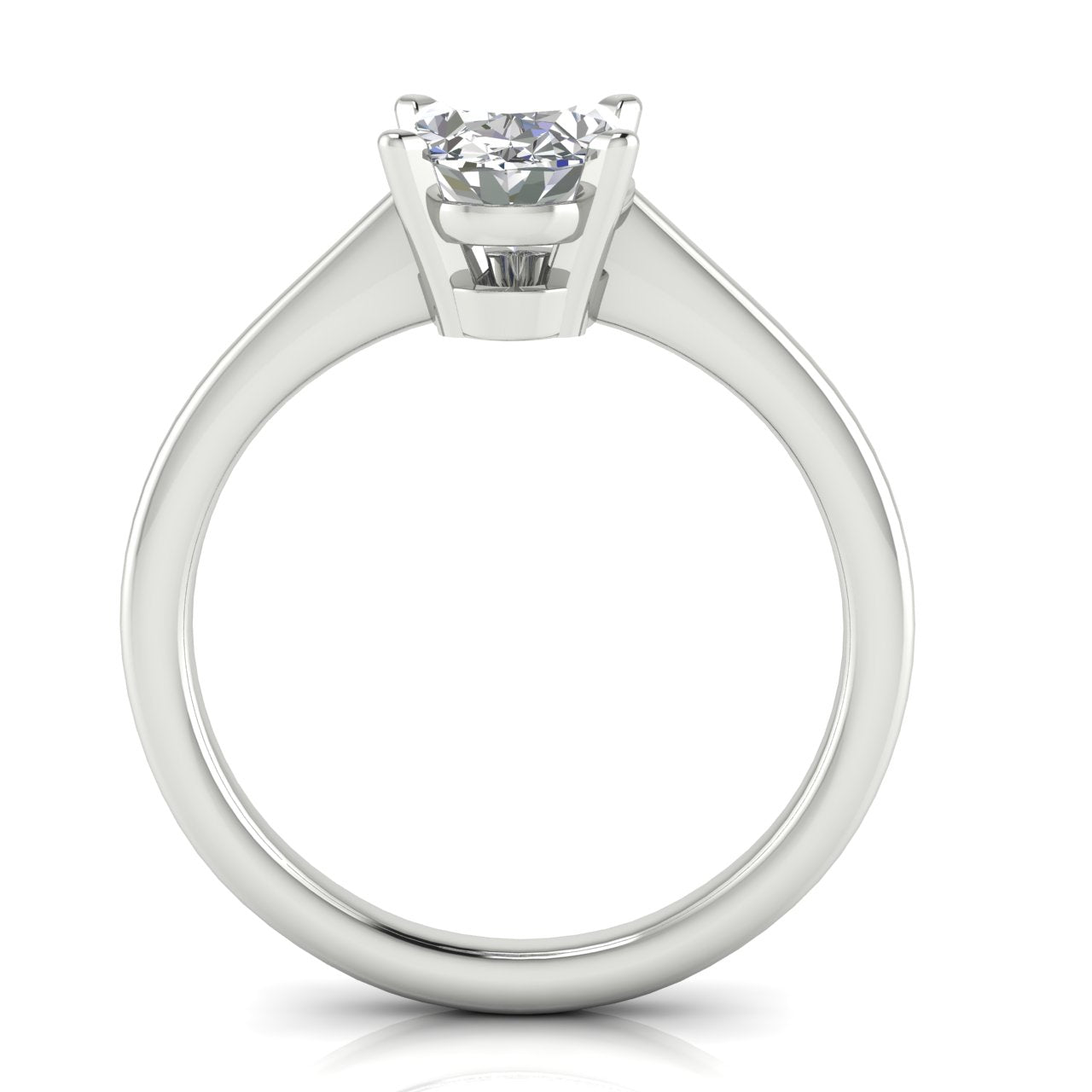 Basket Set Floating Oval Lab Diamond Engagement Ring