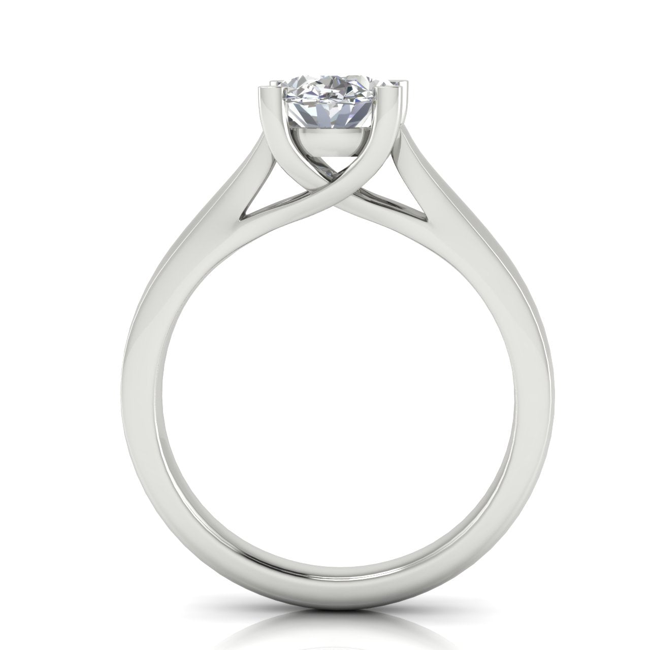 Crossover Cathedral Oval Lab Diamond Engagement Ring