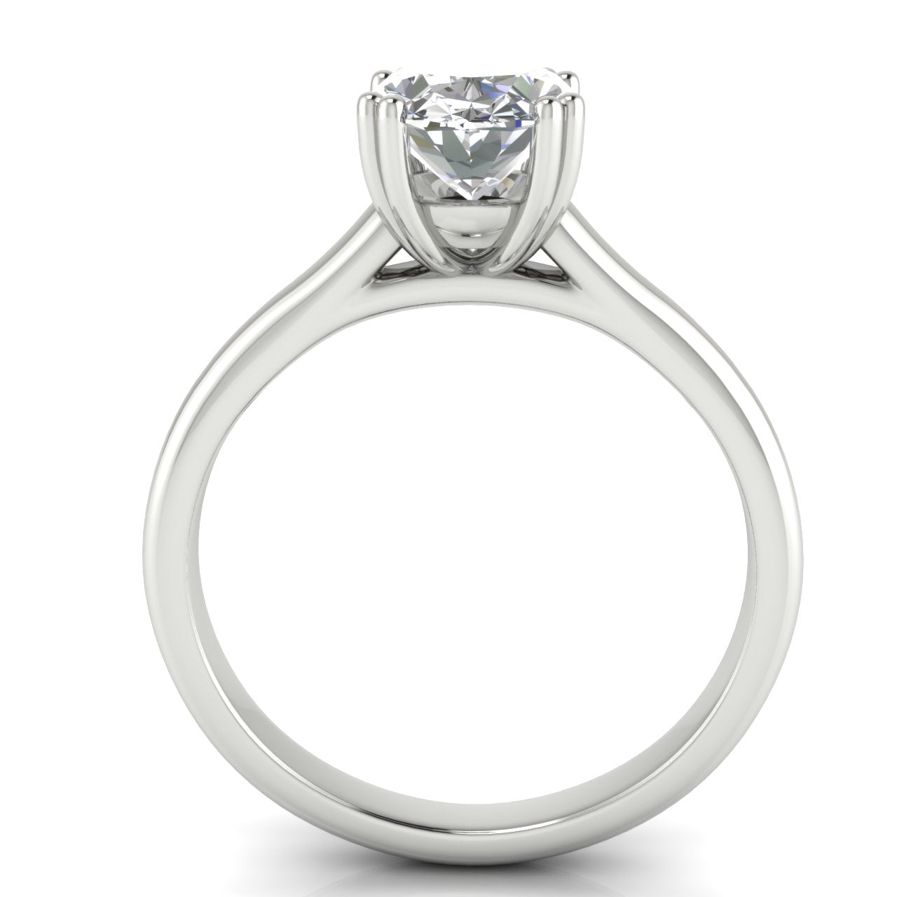 Double Prong Oval Lab Diamond Engagement Ring