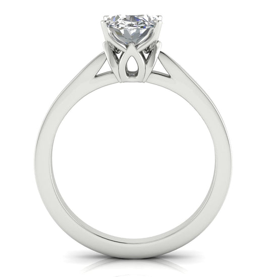 Tulip Basket Oval Cut Lab Diamond Engagement Ring