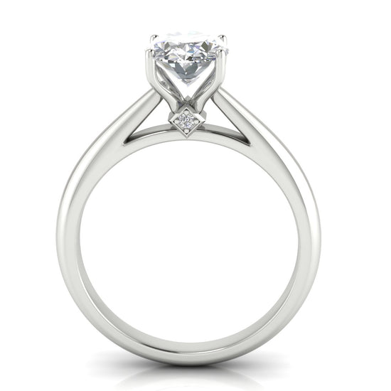 Elegant Hidden Stone Oval Moissanite Engagement Ring