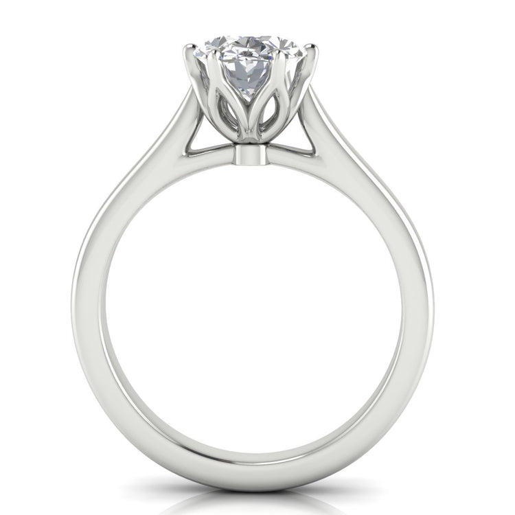 Floral Oval Lab Diamond Engagement Ring