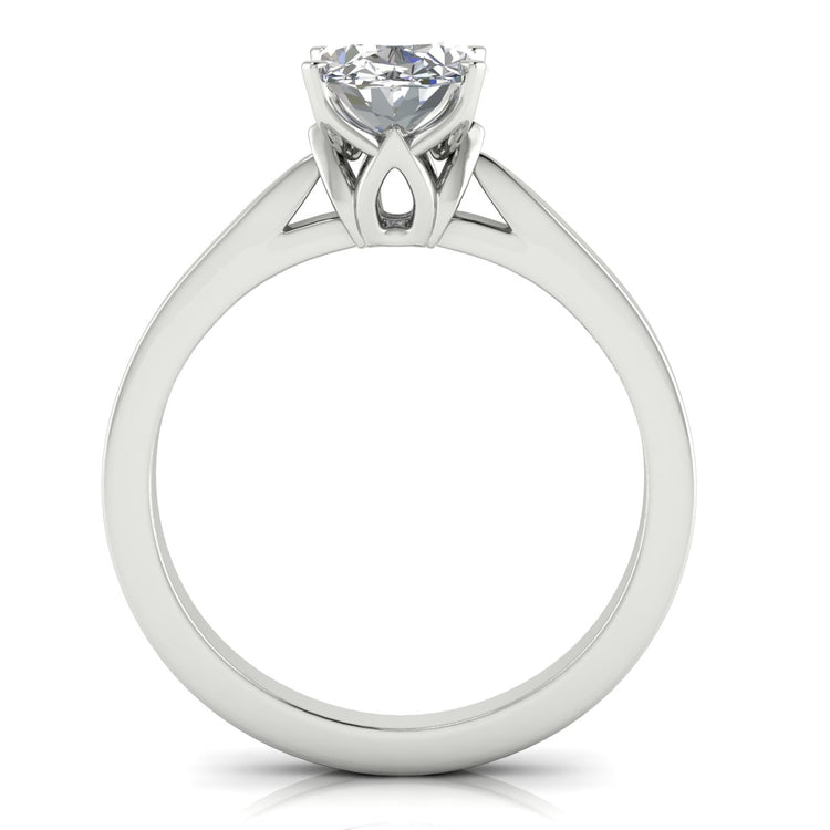 Tulip Basket Oval Cut Moissanite Engagement Ring