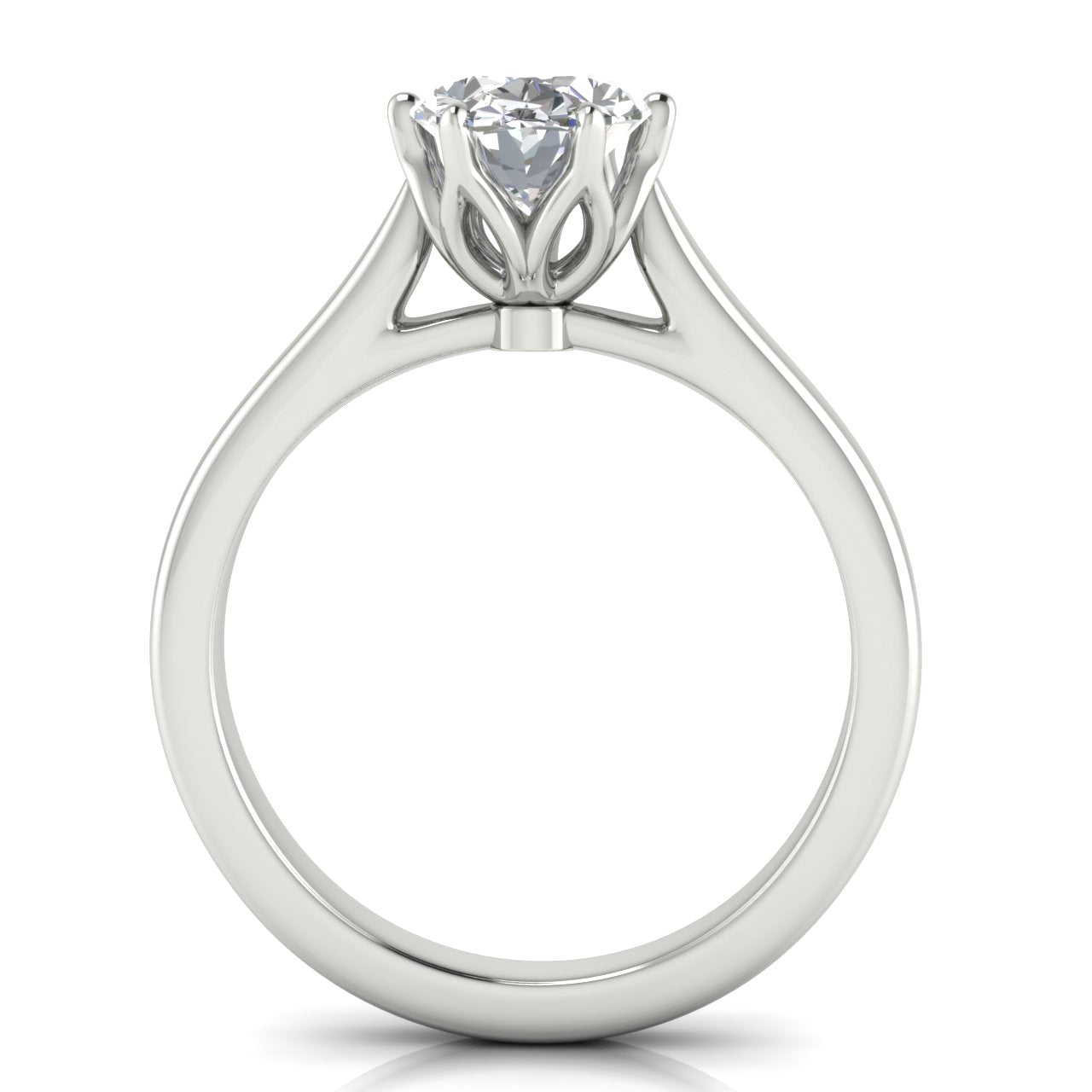 Floral Oval Moissanite Engagement Ring