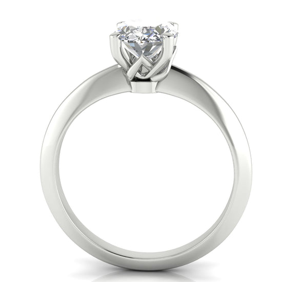 Tulip Prong Oval Cut Moissanite Engagement Ring