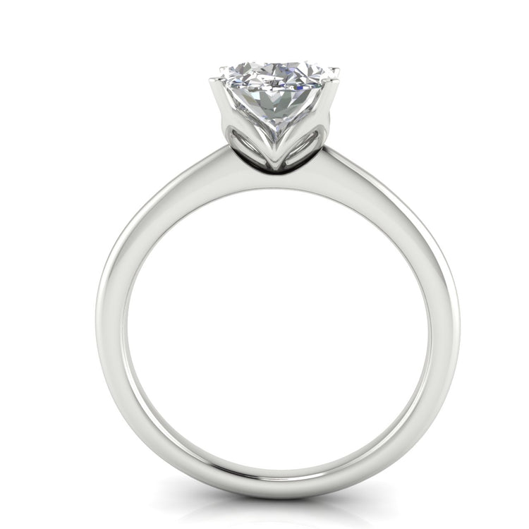 Tulip Set Oval Lab Diamond Engagement Ring