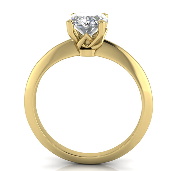 Tulip Prong Oval Cut Lab Diamond Engagement Ring