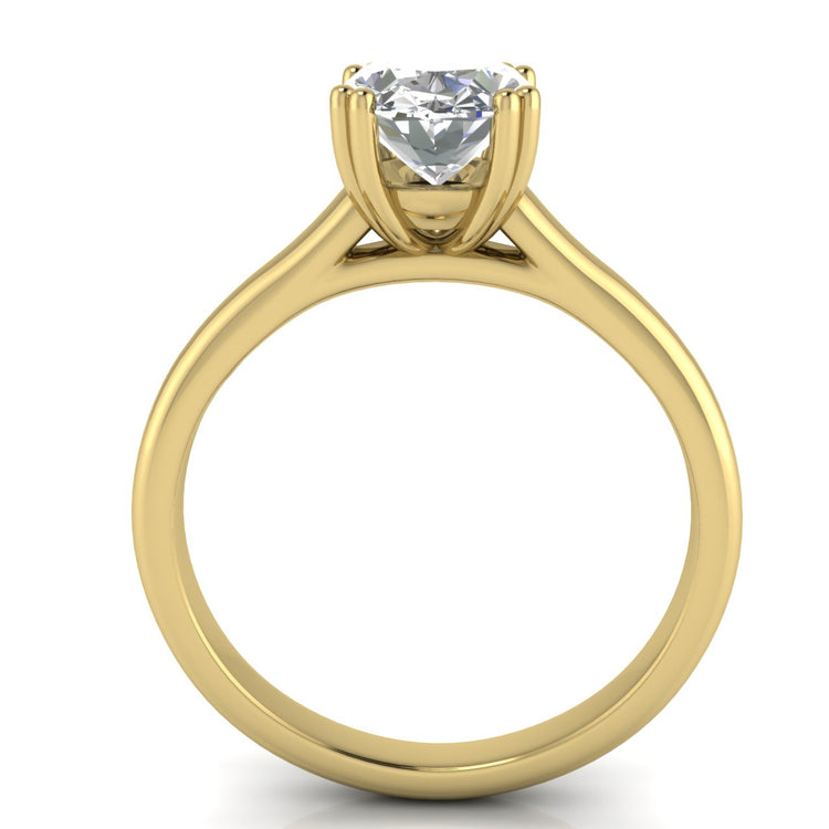 Double Prong Oval Lab Diamond Engagement Ring