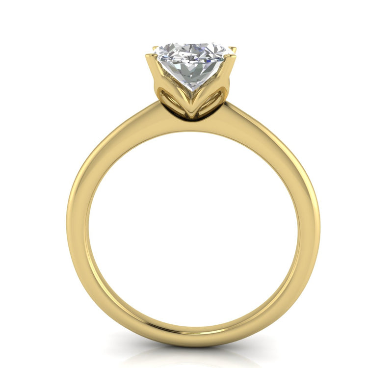 Tulip Set Oval Moissanite Engagement Ring