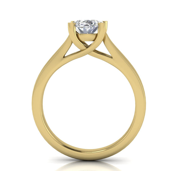 Crossover Cathedral Oval Lab Diamond Engagement Ring