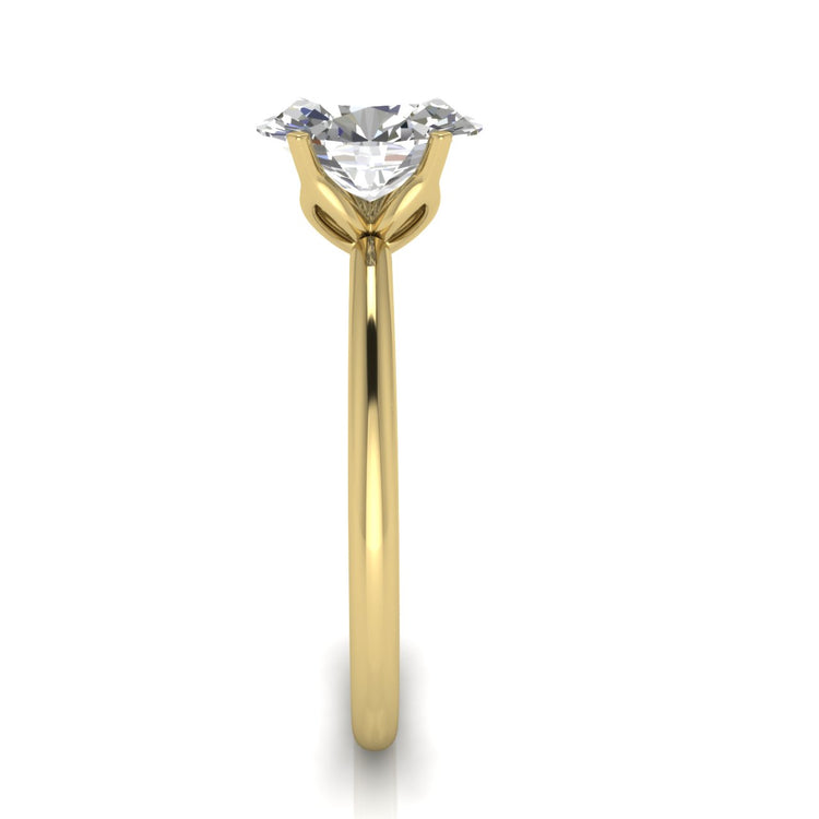 Tulip Set Oval Lab Diamond Engagement Ring