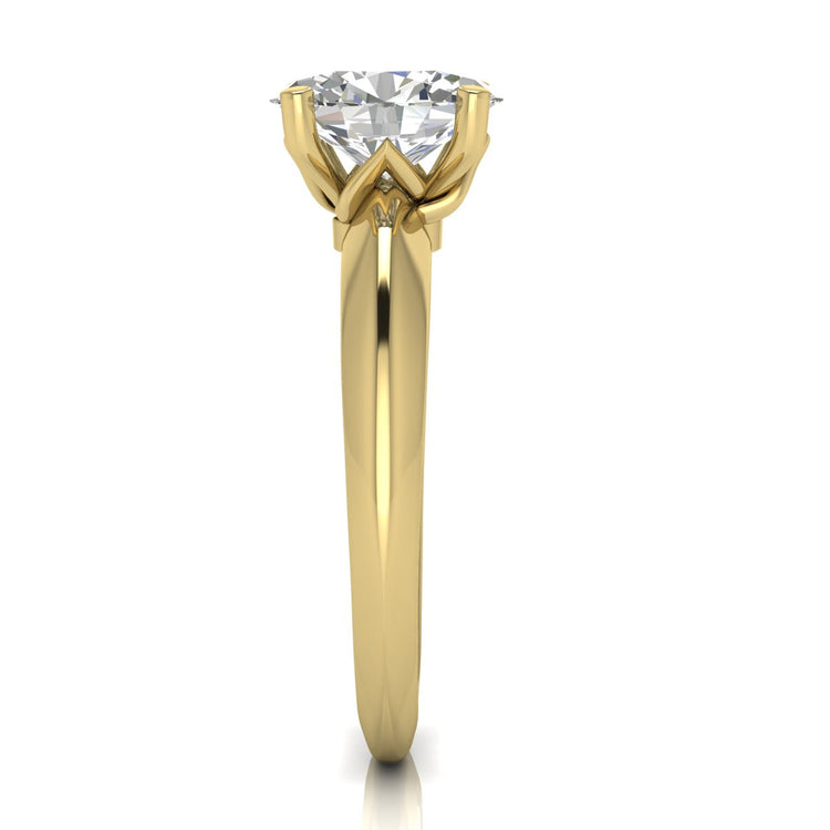 Tulip Prong Oval Cut Lab Diamond Engagement Ring