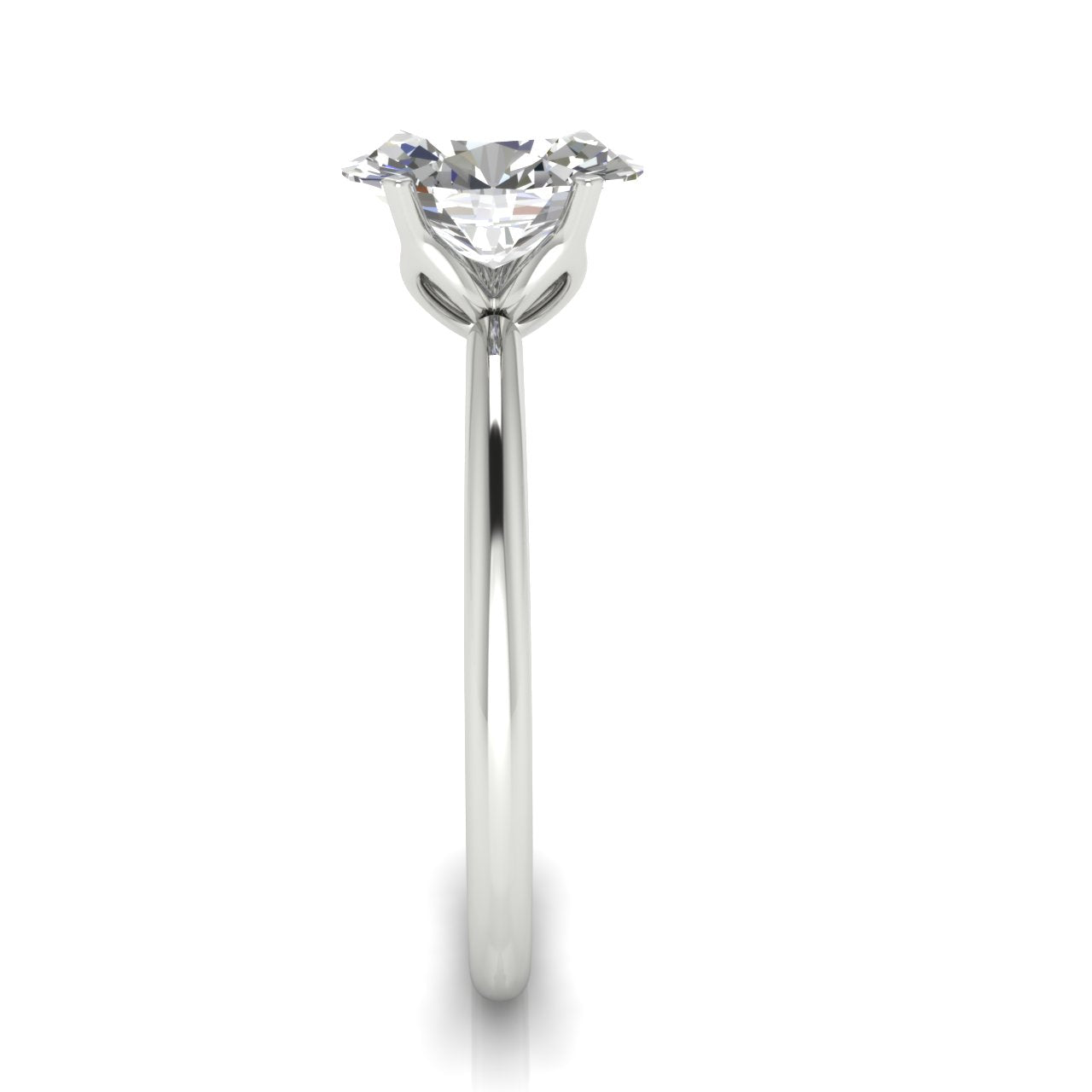 Tulip Set Oval Lab Diamond Engagement Ring