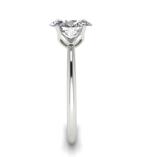 Tulip Set Oval Moissanite Engagement Ring