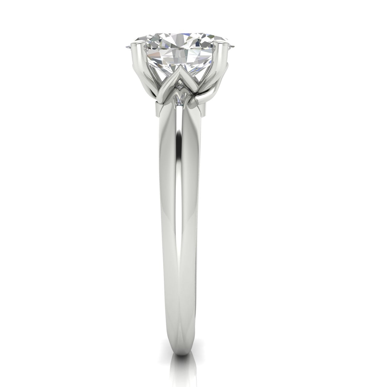 Tulip Prong Oval Cut Moissanite Engagement Ring