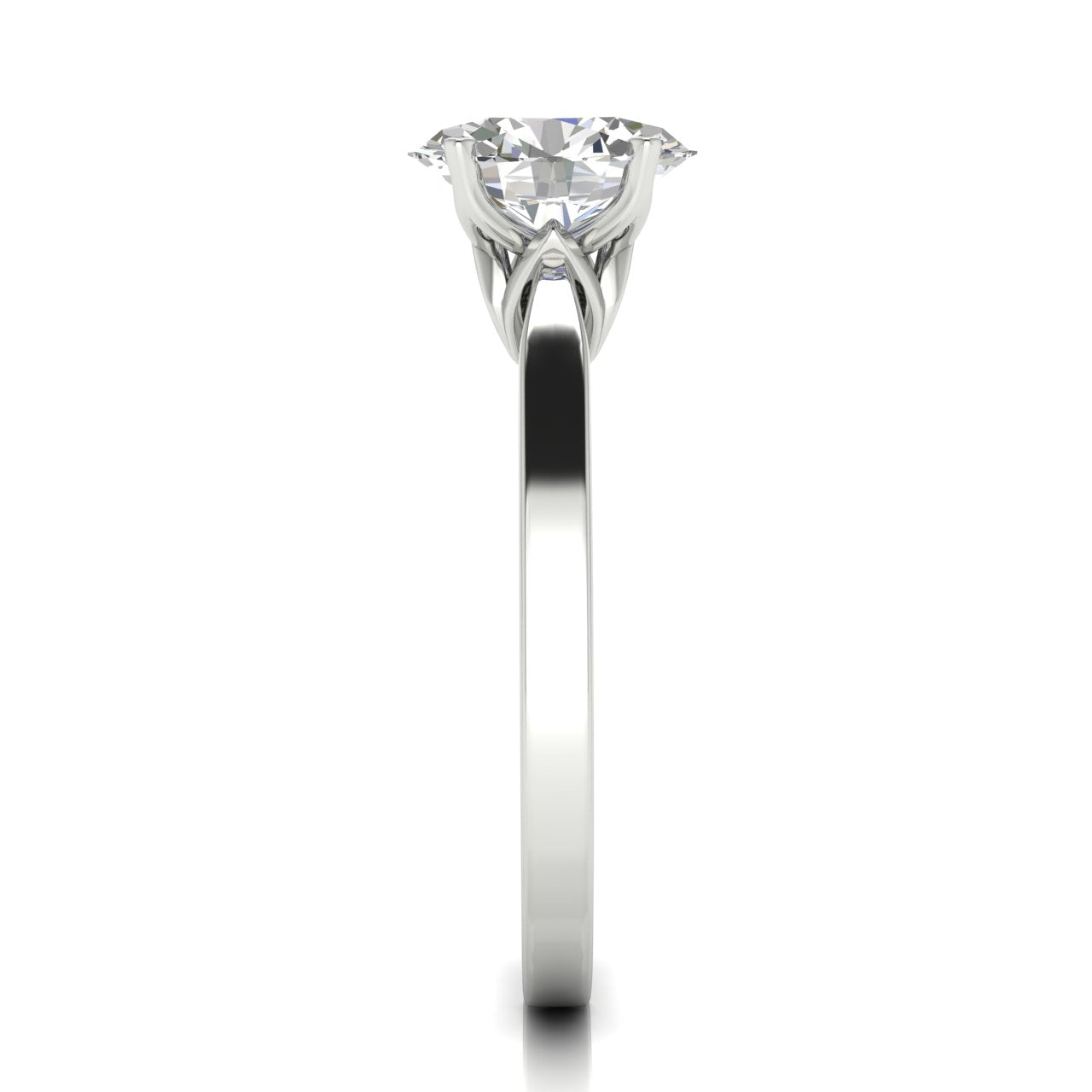 Tulip Basket Oval Cut Lab Diamond Engagement Ring