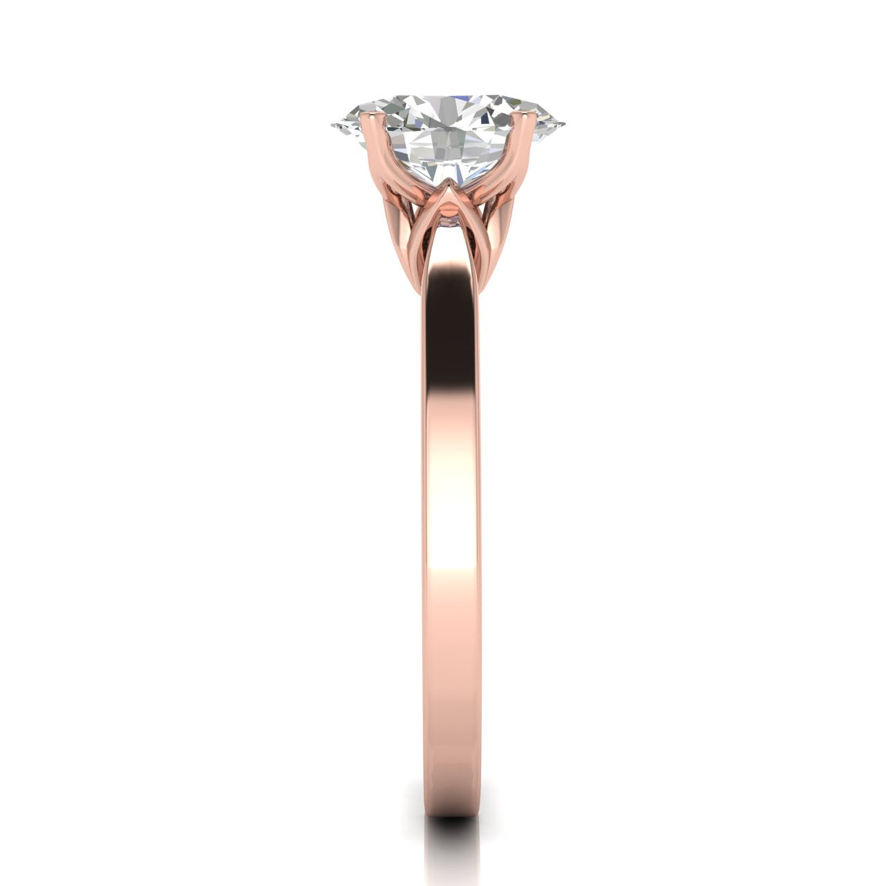 Tulip Basket Oval Cut Lab Diamond Engagement Ring