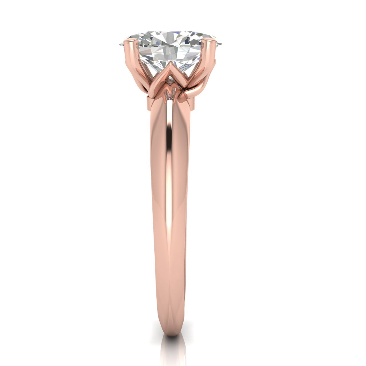 Tulip Prong Oval Cut Moissanite Engagement Ring