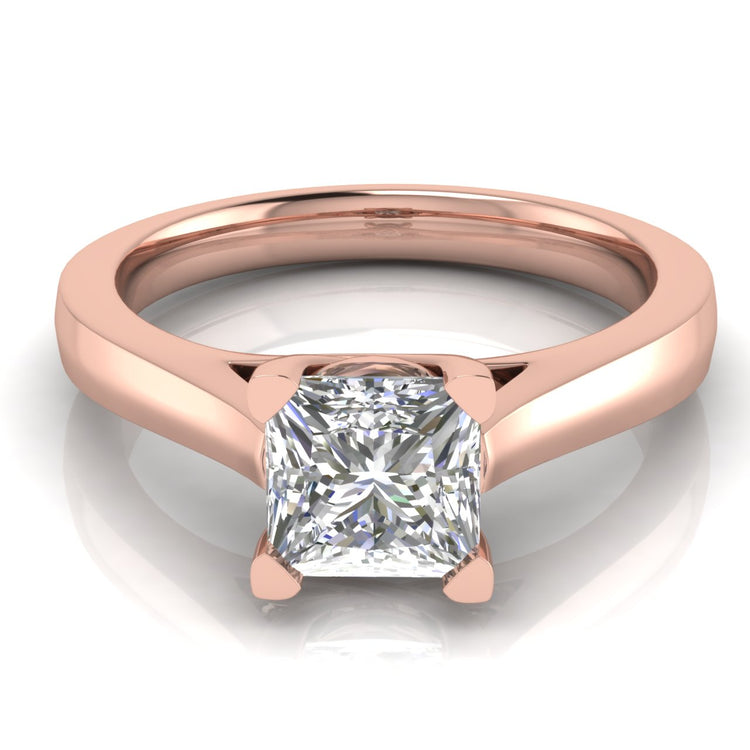 Crossover Princess Cut Moissanite Engagement Ring