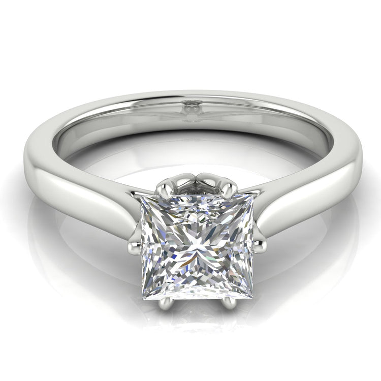 Modern Princess Cut Lab Diamond Engagement Ring