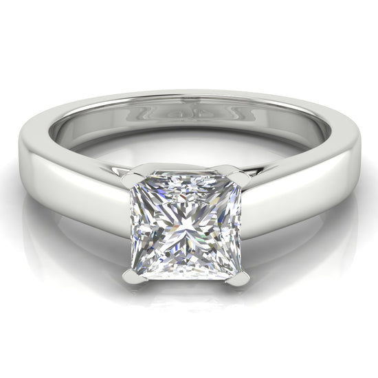 Crossover Basket Princess Cut Lab Diamond Engagement Ring