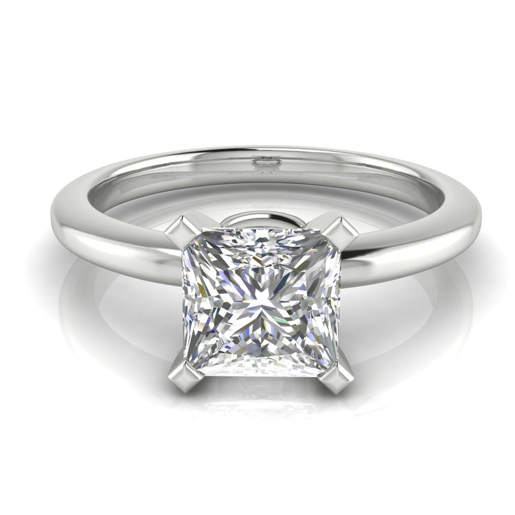 Basket Set Princess Cut Lab Diamond Engagement Ring 