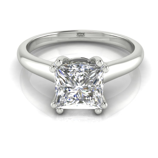 Double Prong Princess Cut Lab Diamond Engagement Ring