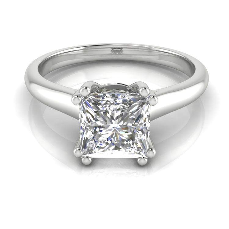 Double Prong Princess Cut Lab Diamond Engagement Ring 