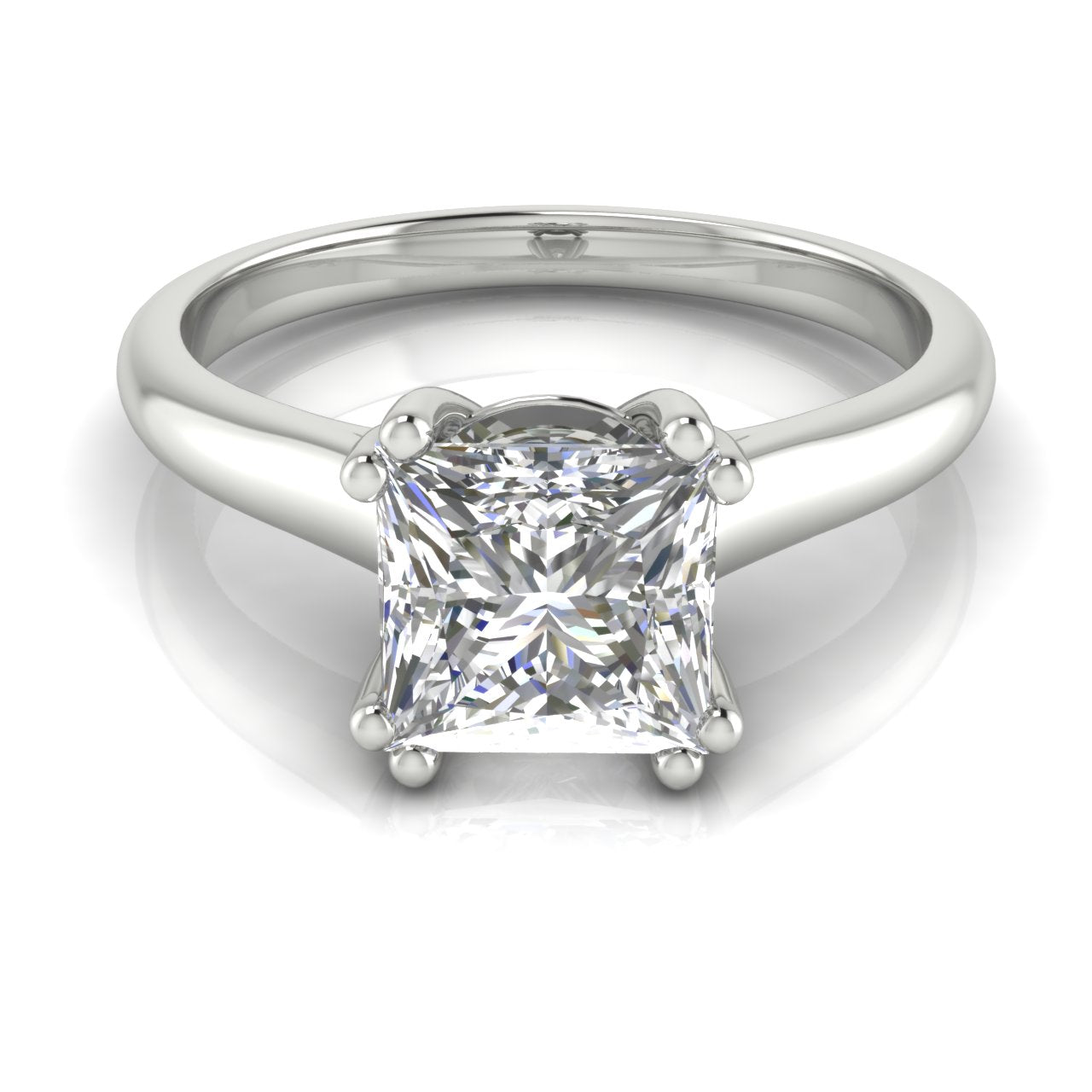 Double Prong Princess Cut Moissanite Engagement Ring