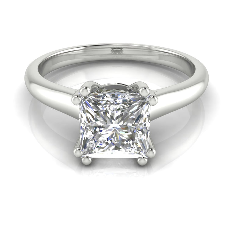 Double Prong Princess Cut Moissanite Engagement Ring 