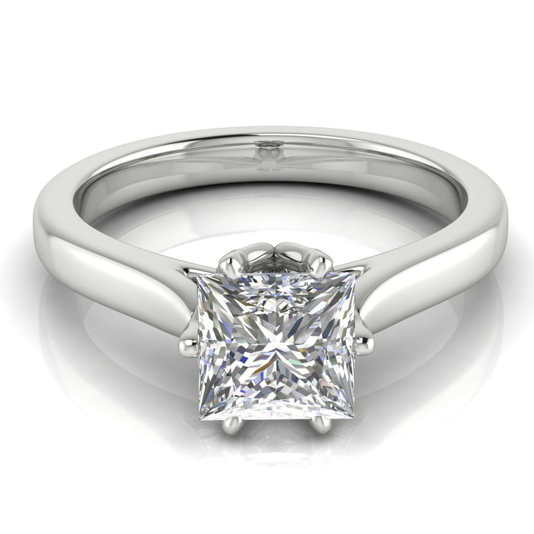 Floral Princess Cut  Engagement Ring | Moissanite | Lab Grown Diamond