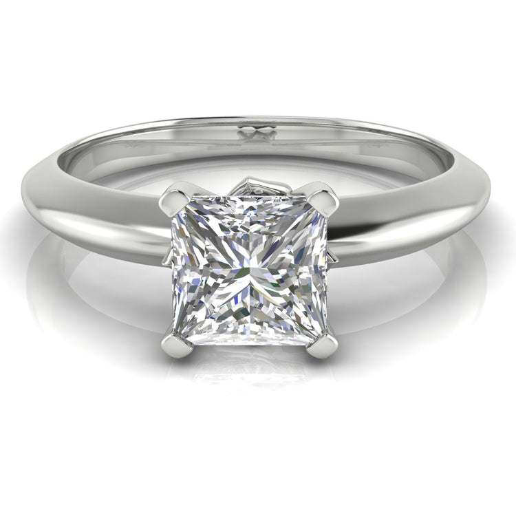 Tulip Prong Princess Cut Lab Diamond Engagement Ring