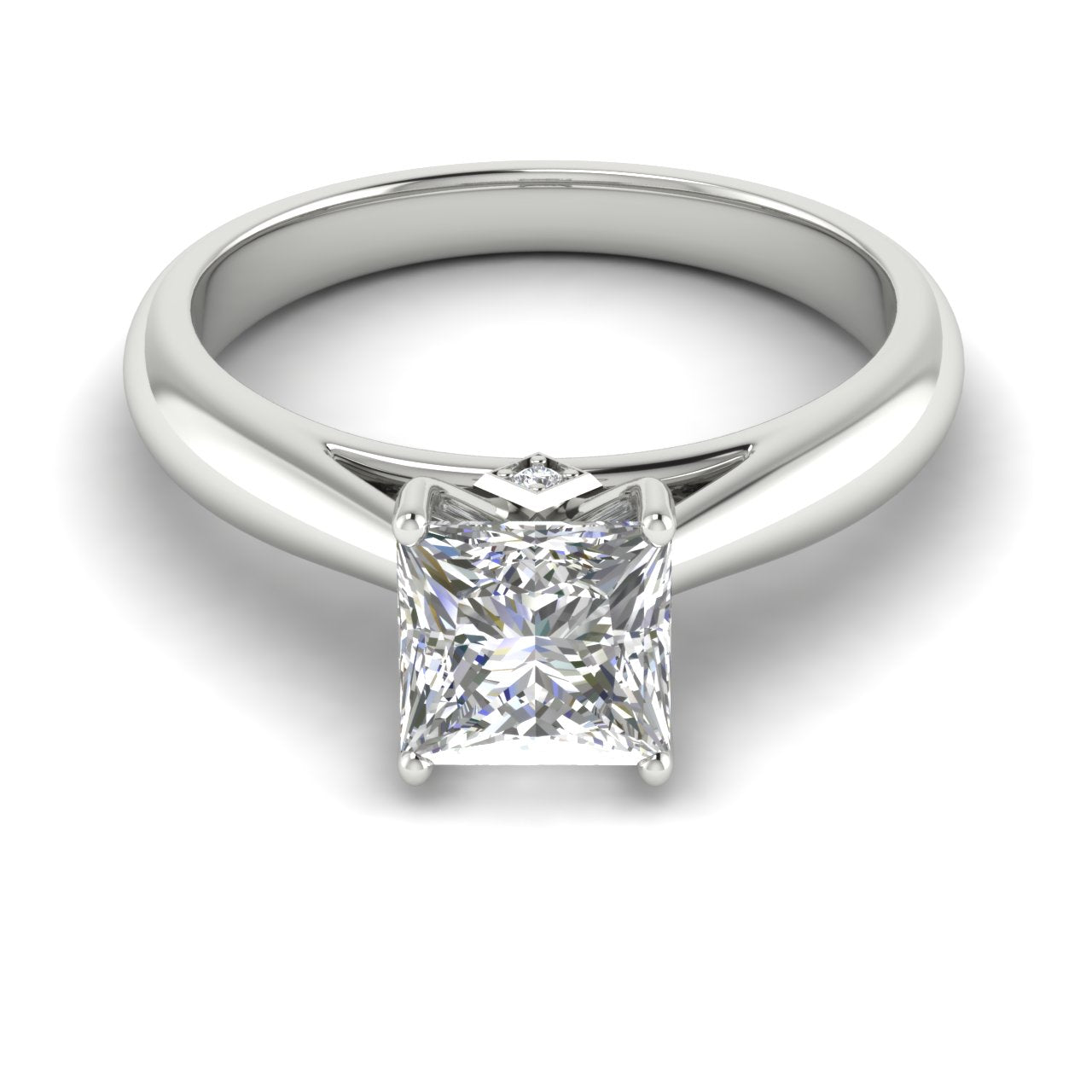 Elegant Hidden Stone Princess Cut Moissanite Engagement Ring