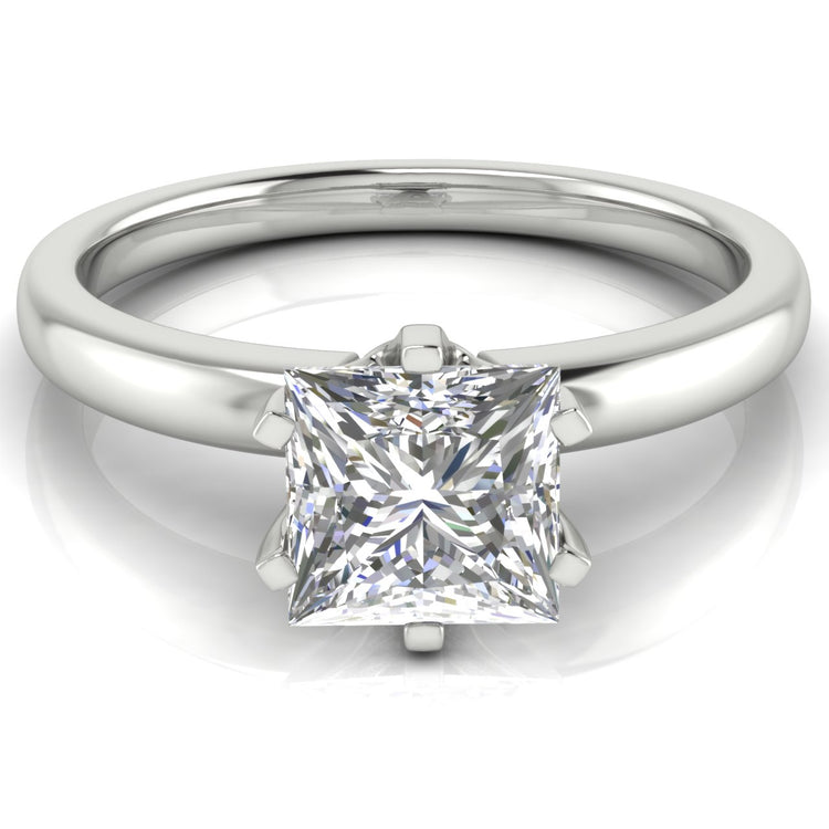 Elegant 6 Prong Princess Cut  Engagement Ring | Moissanite | Lab Grown Diamond