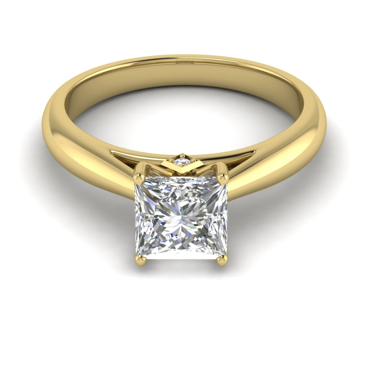 Elegant Hidden Stone Princess Cut Moissanite Engagement Ring