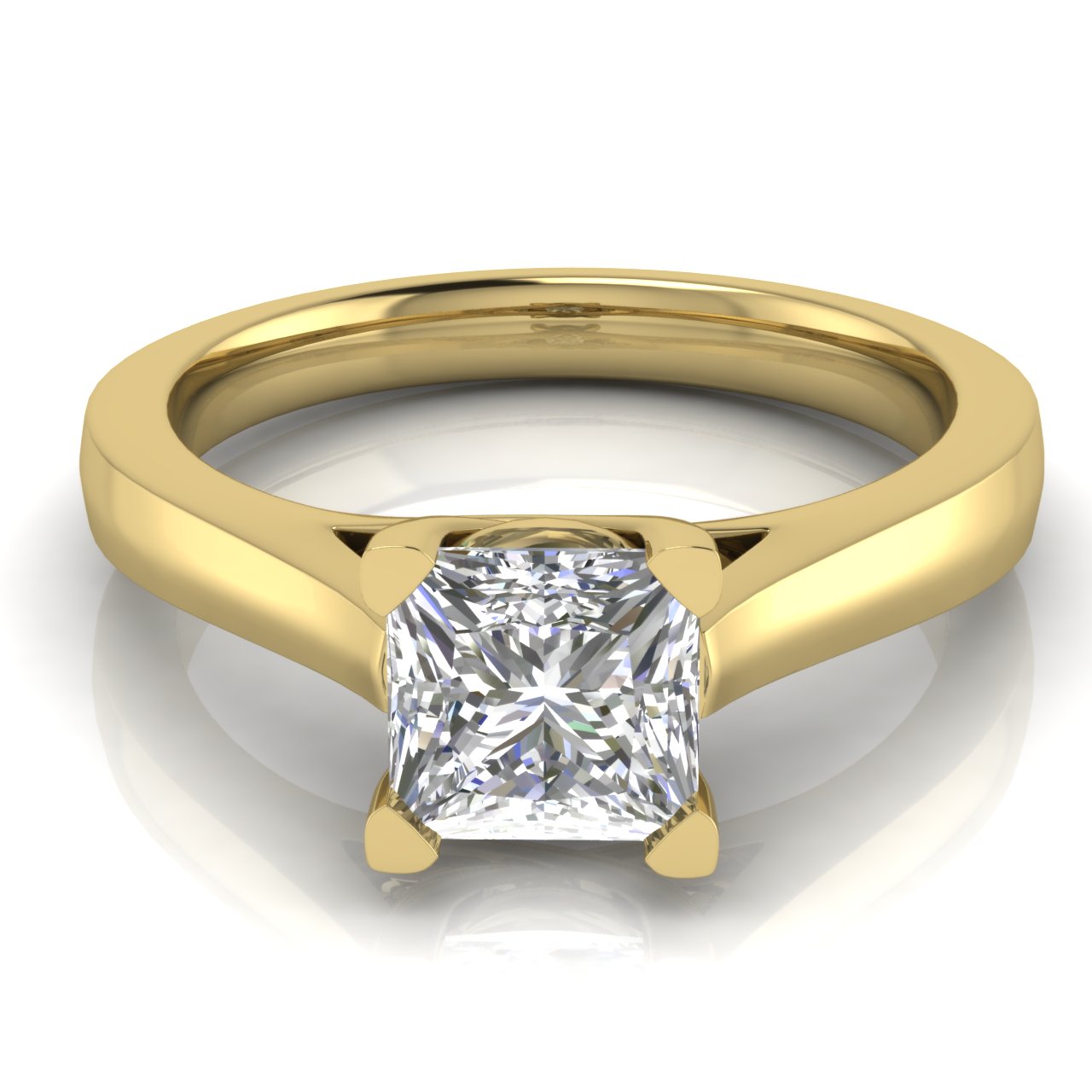 Crossover Princess Cut Moissanite Engagement Ring