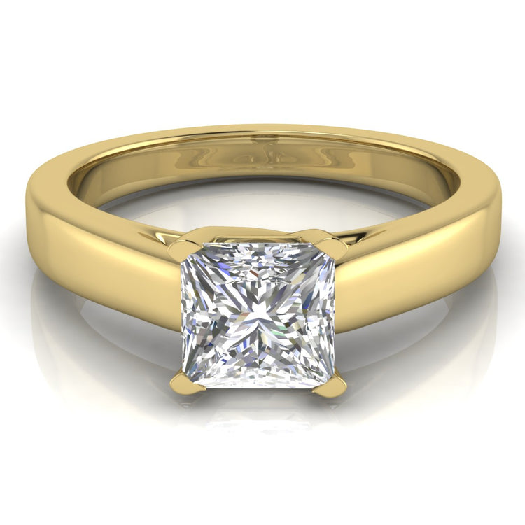 Crossover Basket Princess Cut Moissanite Engagement Ring