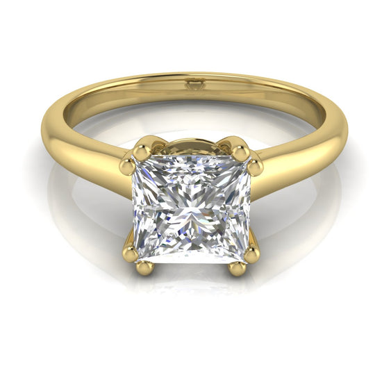 Double Prong Princess Cut Lab Diamond Engagement Ring