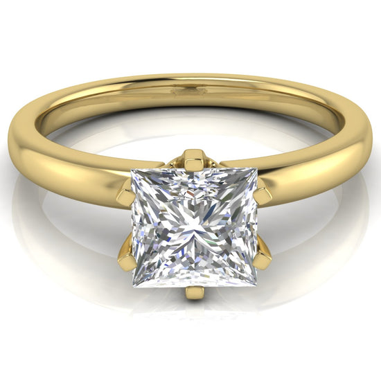 Elegant 6 Prong Princess Cut Lab Diamond Engagement Ring