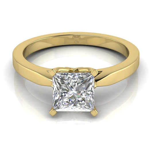 Tulip Basket Princess Cut Lab Diamond Engagement Ring