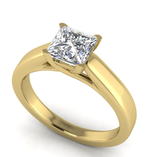 Crossover Basket Princess Cut Lab Diamond Engagement Ring