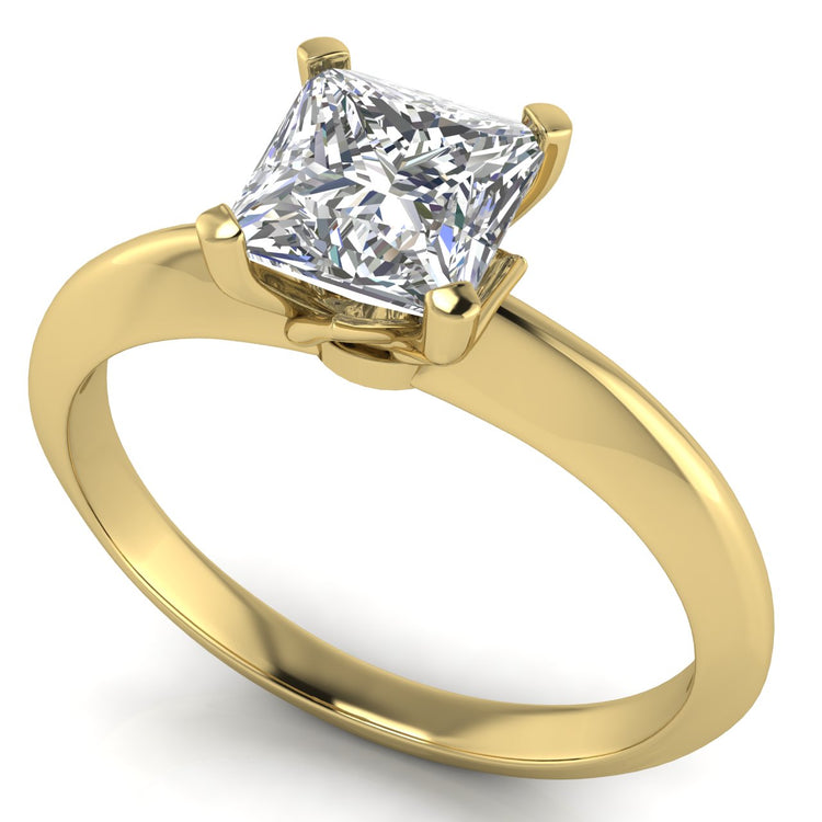 Tulip Prong Princess Cut Lab Diamond Engagement Ring