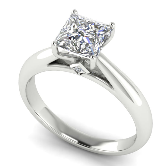 Elegant Hidden Stone Princess Cut Lab Diamond Engagement Ring