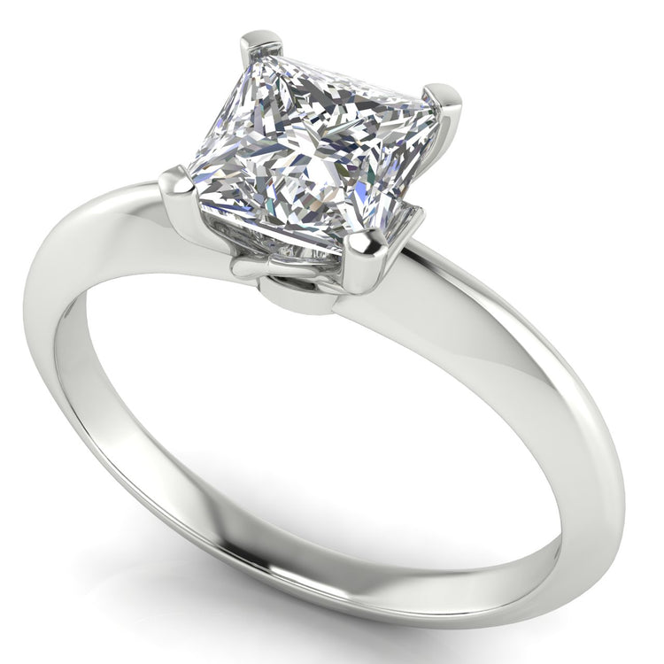 Tulip Prong Princess Cut Moissanite Engagement Ring