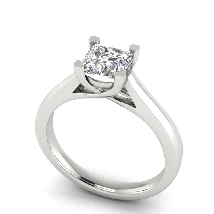 Crossover Princess Cut Lab Diamond Engagement Ring