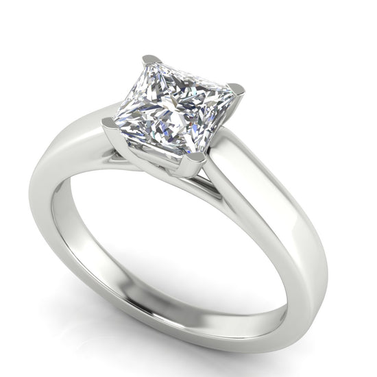 Crossover Basket Princess Cut Moissanite Engagement Ring