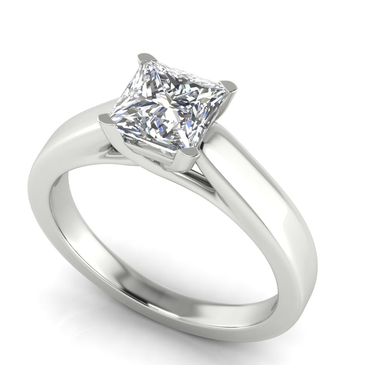 Crossover Basket Princess Cut Lab Diamond Engagement Ring