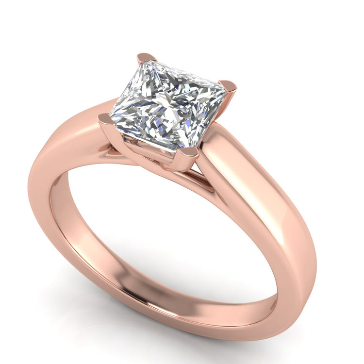 Crossover Basket Princess Cut Moissanite Engagement Ring