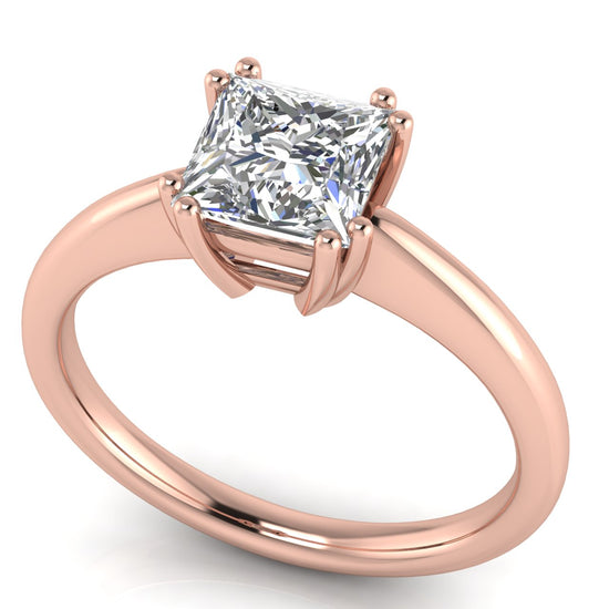 6 Prong Donut Princess Cut Moissanite Engagement Ring